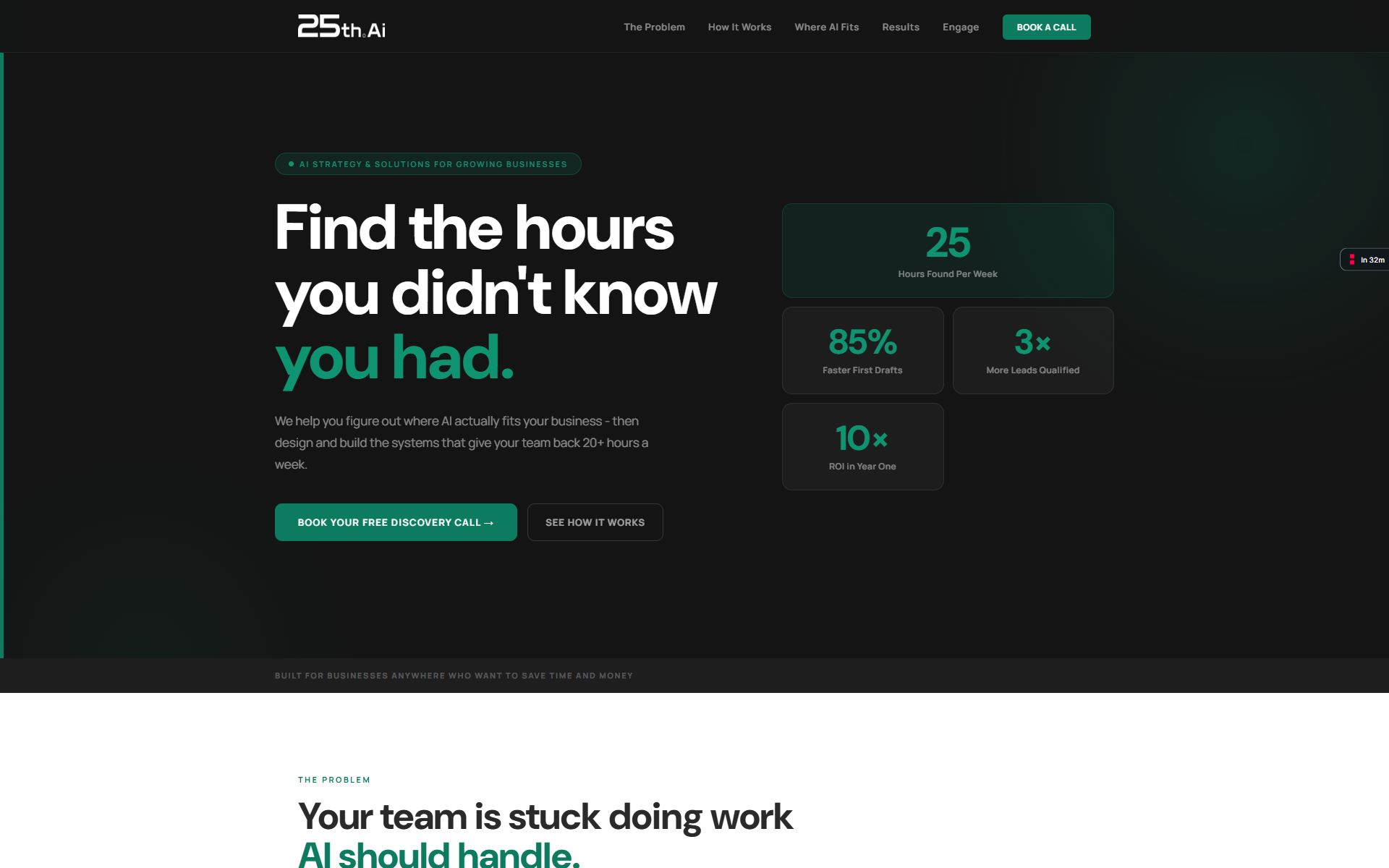25th.AI website homepage